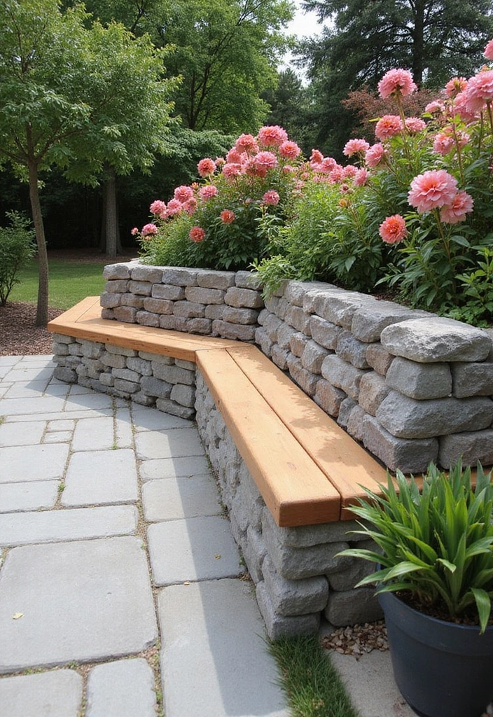 20 Unique Gabion Seating Ideas That Will Elevate Your Patio (Wait Until You See #11!) - 7. Gabion Wall Seating