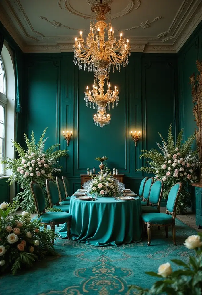 25 Dreamy Wedding Color Ideas That Pair Beautifully with Teal! - 17. Teal and Emerald Green: Luxe Vibes