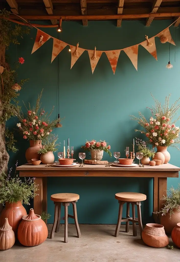 25 Dreamy Wedding Color Ideas That Pair Beautifully with Teal! - 18. Teal and Terracotta: Rustic Charm