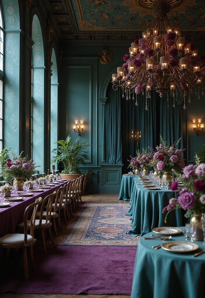 25 Dreamy Wedding Color Ideas That Pair Beautifully with Teal! - 25. Teal and Plum: Regal Elegance
