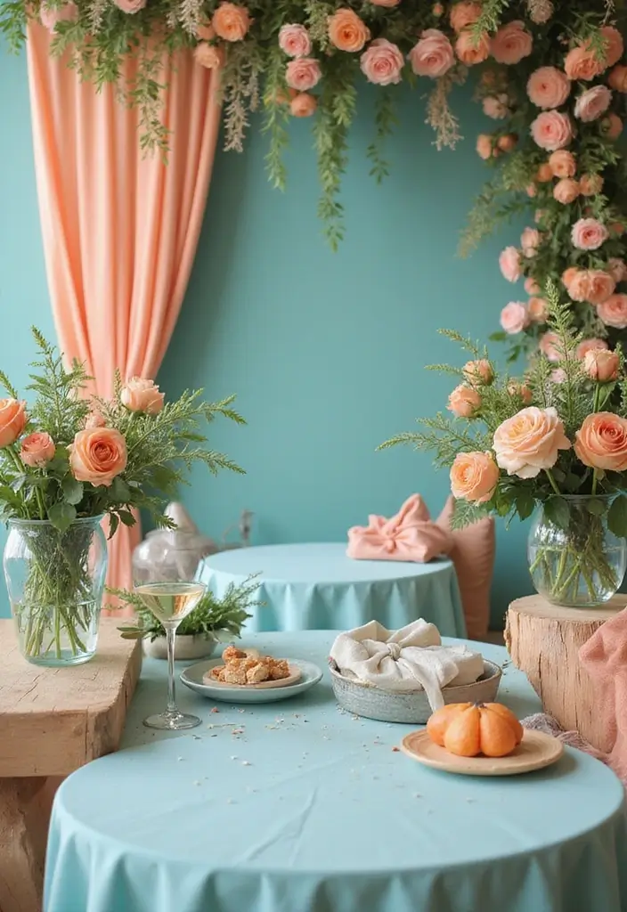 25 Dreamy Wedding Color Ideas That Pair Beautifully with Teal! - 6. Teal and Peach: Warm and Inviting