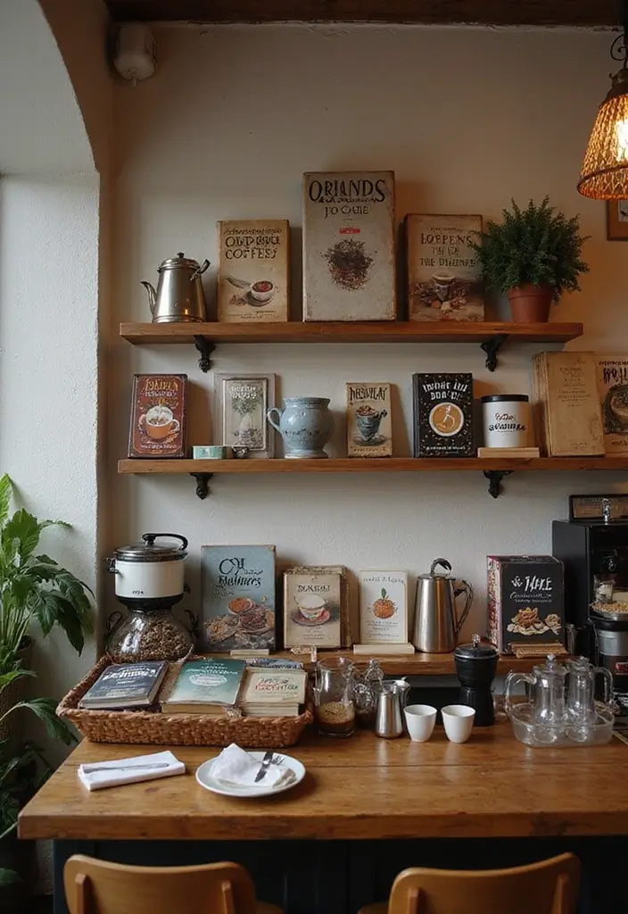 25 Easy DIY Coffee Bar Ideas That'll Impress Your Guests (and Yourself!) - 20. Coffee-Themed Books