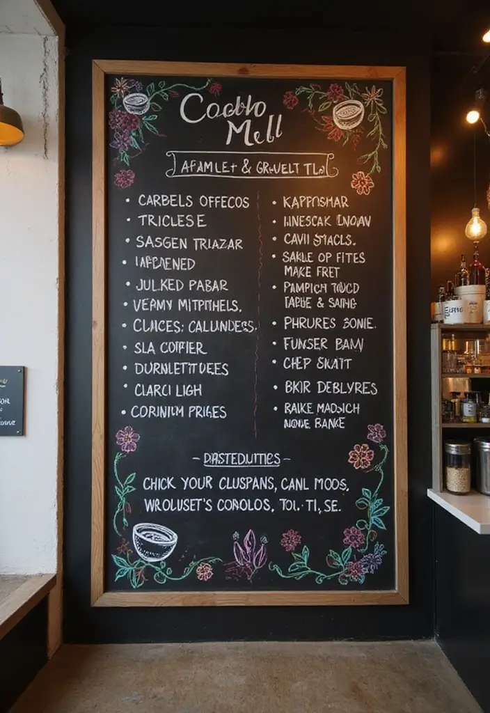 25 Easy DIY Coffee Bar Ideas That'll Impress Your Guests (and Yourself!) - 7. Chalkboard Menu