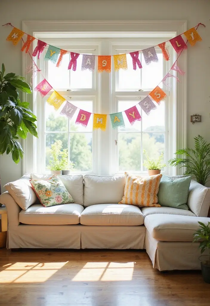 25 Easy DIY Spring Decor Projects That'll Brighten Up Your Home (Even on a Budget!) - 17. Colorful Garland Banners