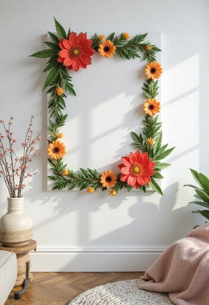 25 Easy DIY Spring Decor Projects That'll Brighten Up Your Home (Even on a Budget!) - 6. Floral Wall Art