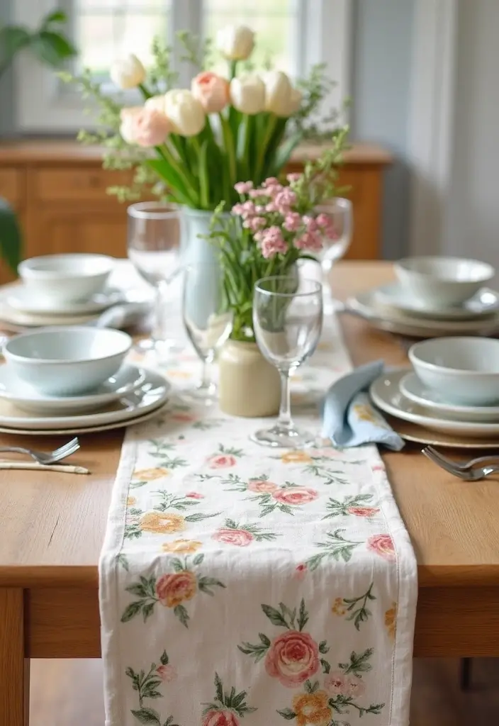 25 Easy DIY Spring Decor Projects That'll Brighten Up Your Home (Even on a Budget!) - 7. DIY Spring Table Runner