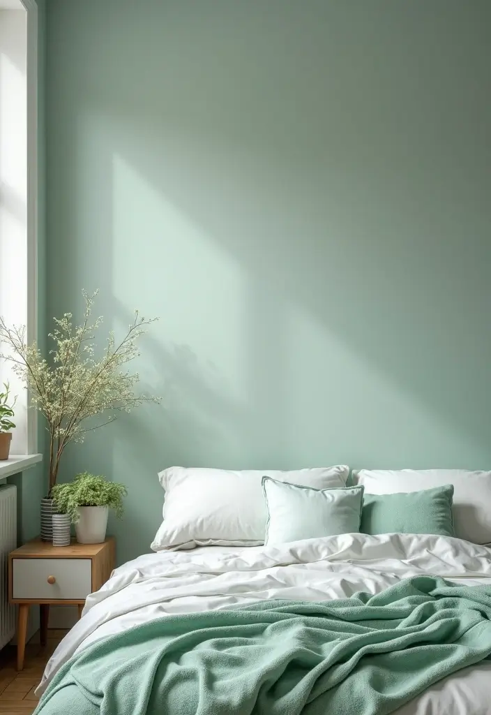 25 Gorgeous Grey Bedroom Color Schemes That’ll Inspire Your Next Redecorating Project! - 18. Grey and Mint Green Refresh