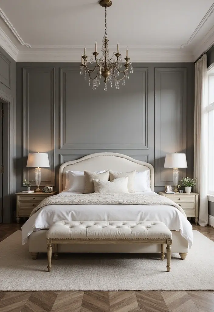 25 Gorgeous Grey Bedroom Color Schemes That’ll Inspire Your Next Redecorating Project! - 5. Grey and Cream Elegance