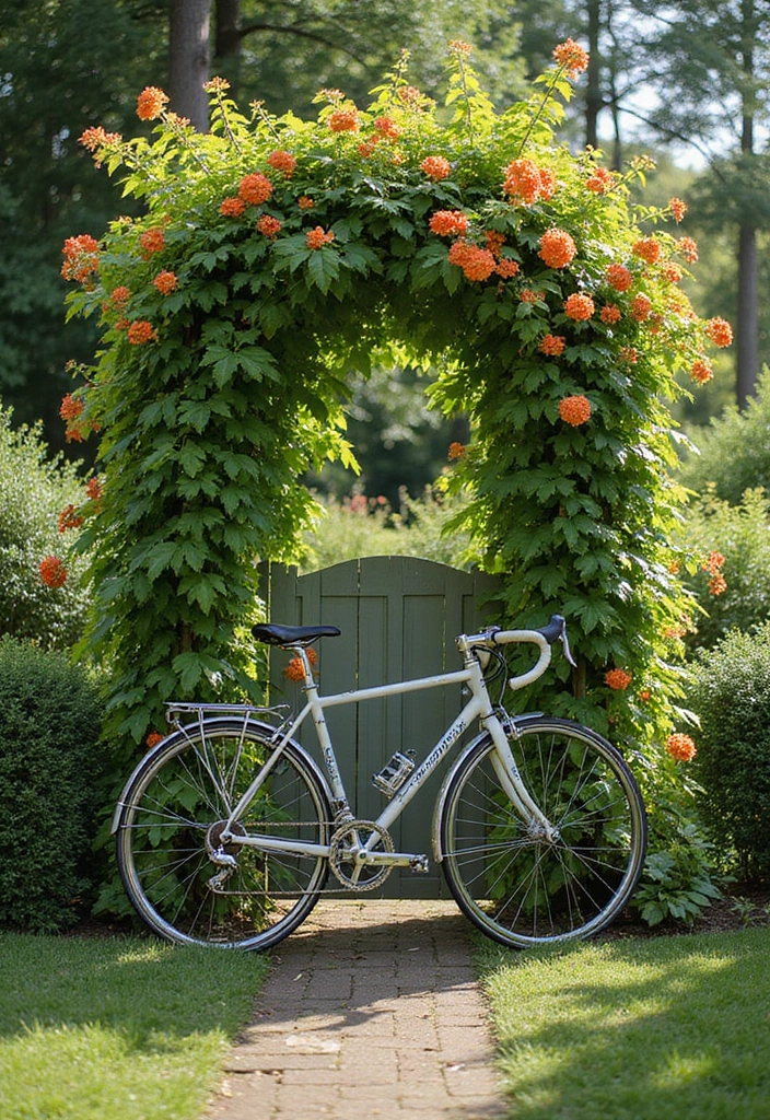 7 Space-Saving Bike Storage Ideas That Will Free Up Your Yard (You’ll Love #3!) - 7. Garden Bike Trellis