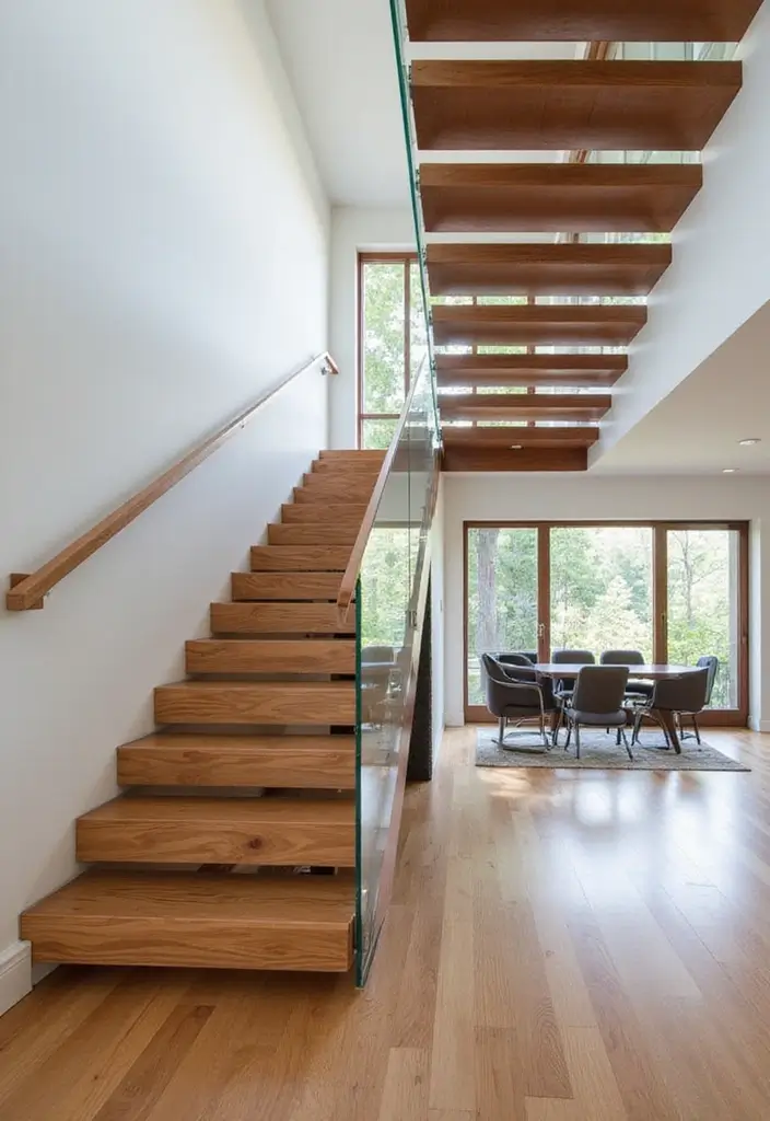 8 Eye-Catching Floating Staircases That Will Make Your Home Feel Like a Dream (Number 2 Will Blow Your Mind!) - 7. Contemporary Elegance